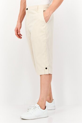 DeFacto Men Solid Chino Shorts, Beige