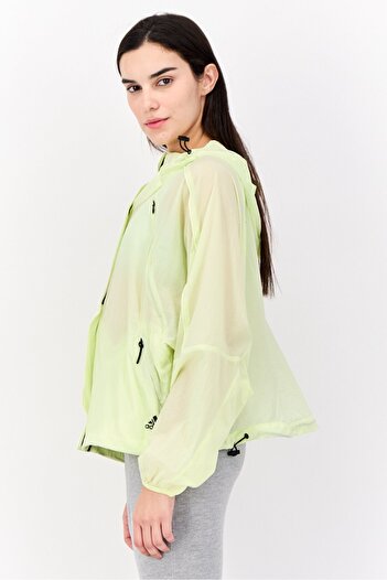 adidas Women Sportswear Long Sleeves Training Windbreaker Jacket, Light Green