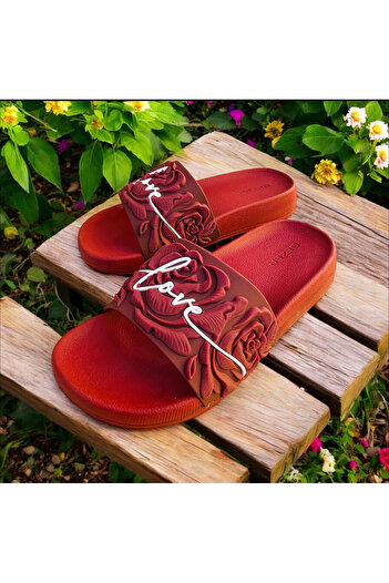 GEZER Rose Embossed Non-Slip Sole Slippers. Pool Sea Bathroom Balcony Terrace Home and Street Slippers
