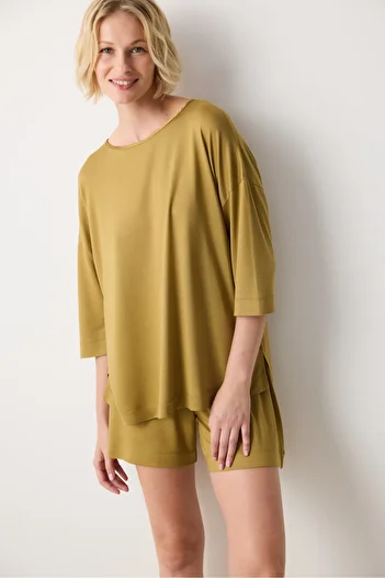 Penti Aging Collagen Yellow Shorts Pajama Set