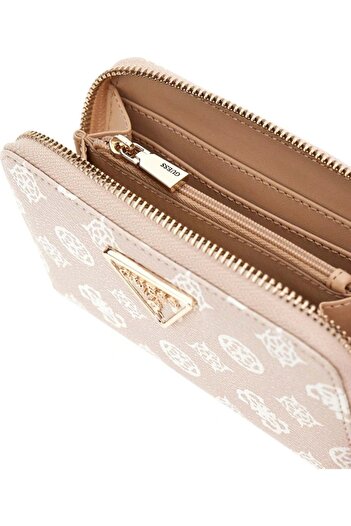 Guess LAUREL SLG MEDIUM ZIP AROUND Kadın Bej Cüzdan SWPG8500140-SDL