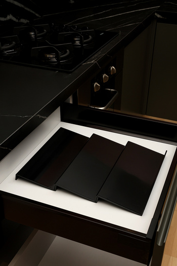 color house 3 Pieces In-Drawer Spice Organizer Stand Kitchen Cabinet Organizer (Black Color) Z305
