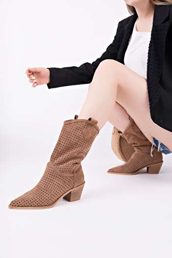 pasyone Tan Women's Genuine Leather Stylish Daily Boots