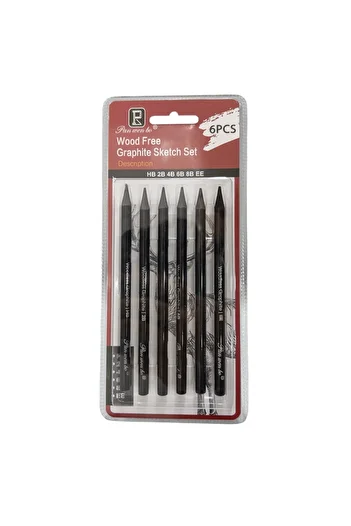 Modellino 6 Pack Wood Free Graphite Pencil Wood Free Graphite Sketch / Swm-6H Wood Free Sketch Graphite Pencil