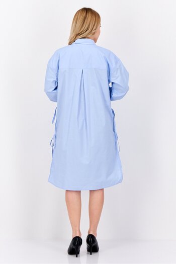 Esprit Women Plain Shirt Dress, Blue