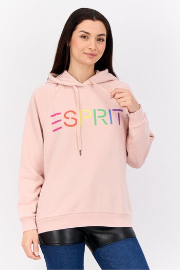 Esprit Women Hooded Long Sleeves Brand Logo Sweatshirt, Pink