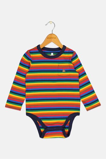 GAP Toddlers Boy Striped Long Sleeves Romper, Multicolor
