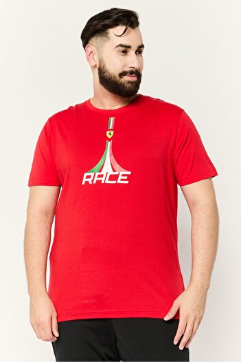 Scuderia Ferrari Men Sportswear Fit Short Sleeve Running T-Shirts, Red
