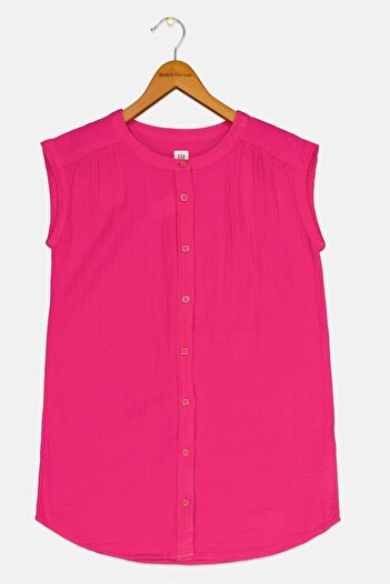 GAP Kids Girl Plain Sleeveless Tunic Top, Dark Pink