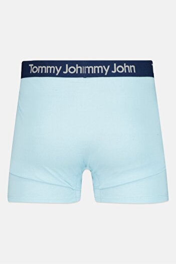 Tommy John Men 2 Pieces 6 Inseam Brand Logo Boxer Brief, Blue