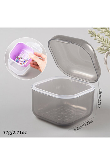 Choice4 gray Square Double-layer Filtering Nail Drill Bits Soaking Disinfection Box Nail Tools Storage Case