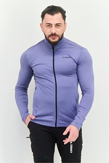 adidas Men Sportswear Fit Long Sleeve Outdoor Sweatshirt, Slate Blue