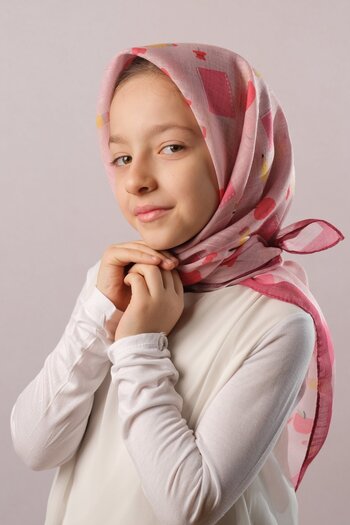 Giverny Ψηφιακό εμπριμέ παιδικό μαντήλι Hijab |   Σημειωματάριο από βαμβακερό πολυεστέρα |   μοτίβο