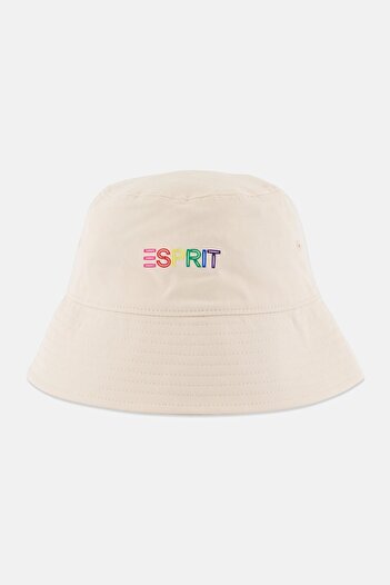 Esprit Men Brand Logo Twill Bucket Hat, Cream