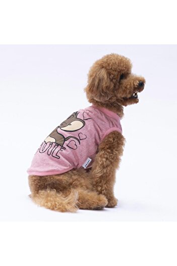 Pettrend Pink Jerry T-Shirt - Cat Dog Outfit-Organic Cotton Combed Cotton T-Shirt