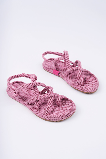 meyra'nın ayakkabıları Women's Pink Colored Rope Sandals