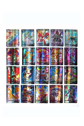 COOYA 100 Pok mon game cards, 50Vmax+50V, colorful, various styles, suitable for children over 5 years old