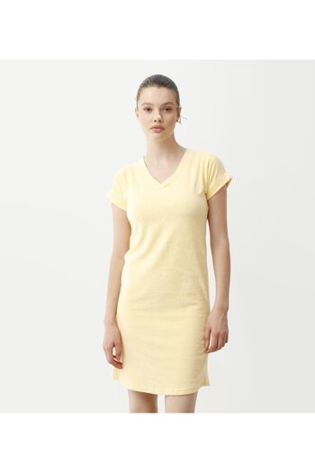 Nors Towel Fabric V-Neck Women's Dress
