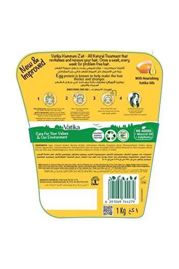 Vatika Naturals Hammam Zaith Hot Oil Treatment Enriched With Egg Protein For Nourished & Thick Hair