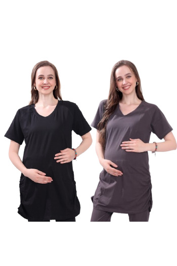 Tummy Pack of 2 Soft & Comfortable Maternity T-shirt for Romen