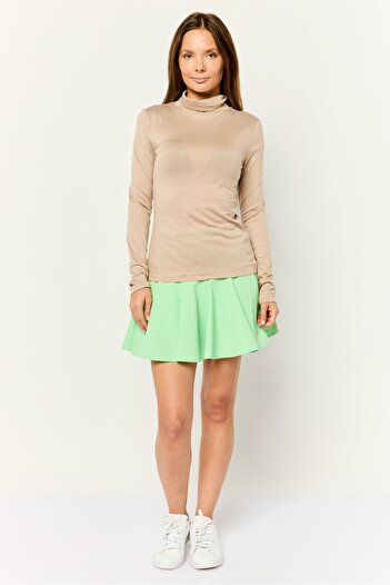 Esprit Women Turtle Neck Plain Blouse, Beige