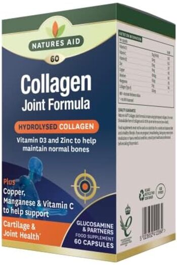 Natures Aid Collagen Joint Formula With Hydrolyzed Collagen | Contains Vitamin D3 & Zinc To Maintain