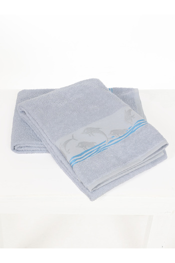 AİRYCOT Blue Dolphin Themed 70X150 Set of 2 Beach/Pool/Bathhouse/Bathroom Towels