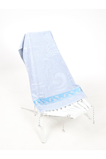 AİRYCOT Turquoise Dolphin Themed Patterned 70X150 Set of 2 Beach/Pool/Bathhouse/Bathroom Towels