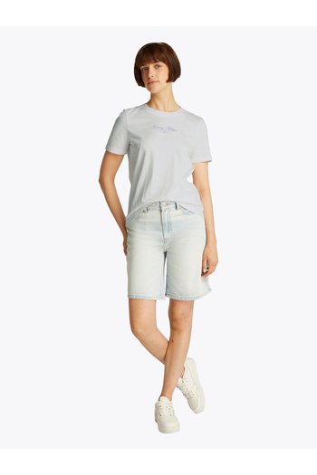 Tommy Hilfiger Tommy Hilfiger Women Ecru Logo Crew Neck T-Shirt