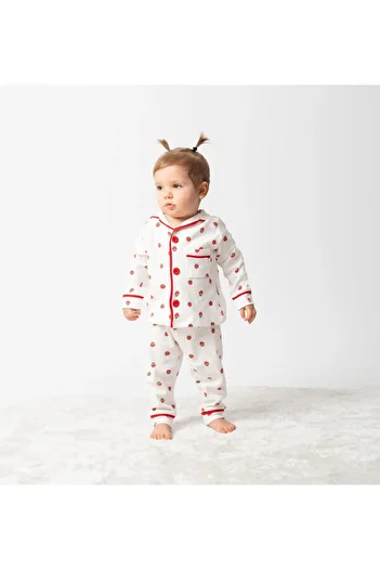 Lolons Strawberry Printed Baby Girl Pajama Set