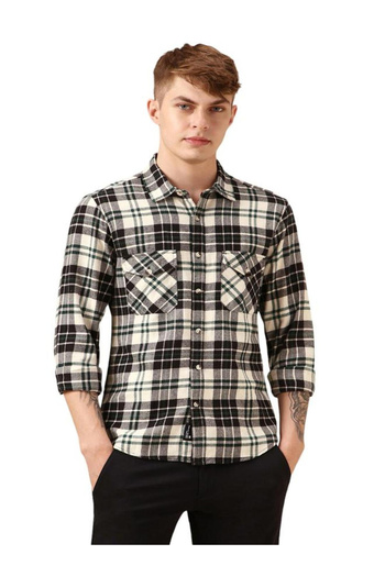 Dennis Lingo By Styli Checked Button-Down Flannel Shirt