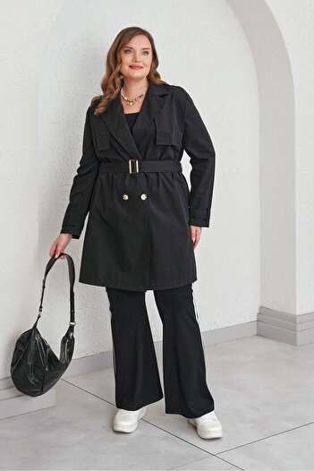 Büyük Moda Cotton Short Trench Coat