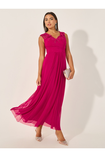 Styli Lace Detail Sleeveless A-Line Maxi Dress
