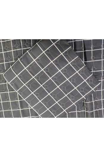 Coperta Çocuk Siyah kareli, Beyaz çizgili Tek Kişilik Ranforce Tek Pike