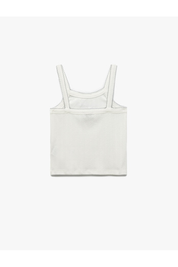 Koton Rabbit Printed Ribbed Crew Neck Strap Tank Top