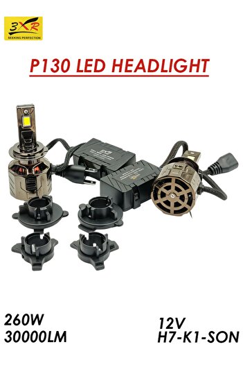 Generic مصابيح أمامية LED ٢٠٢٥، ٣٠٠٠٠ لومن، ٢٦٠ واط، ١٢ فولت Canbus ٩٠٠٥، بديل هالوجين فائق السطوع، ٦٥٠