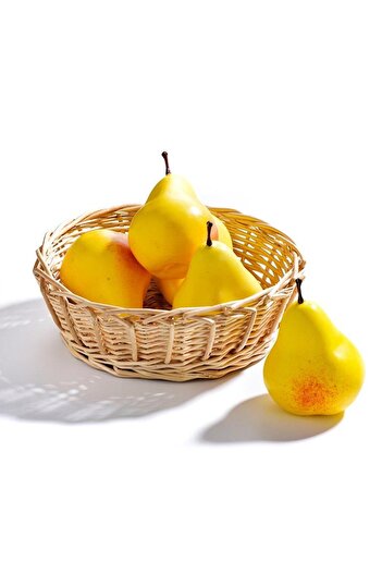 Nettenevime Artificial Fruits Vegetables 6 Pack Yellow Pear Natural Look