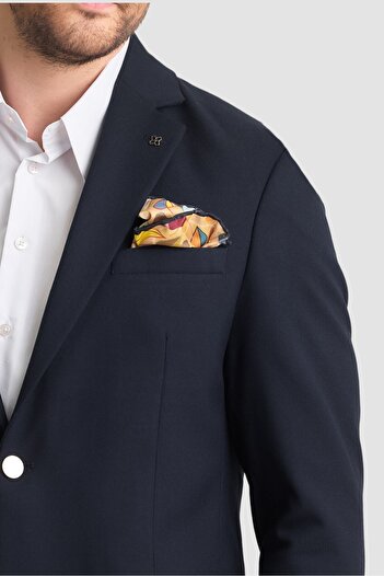Frappoli Fazino Men's Dark Navy Cotton Blended Metal Buttoned Sport Blazer Jacket