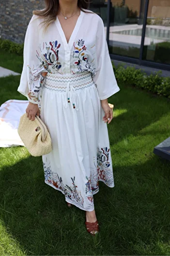 Lavanta Tekstil Embroidered Shirt Skirt Set