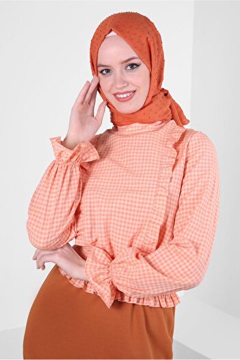 Alvina GİPİKARE PATTERNED GİPE DETAIL BLUZ 43569