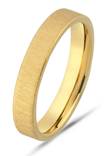 Takı Dükkanı 4mm Matte Brushed Plain Women Men Steel Ring Wedding Ring Cl45