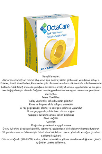 Octacare Ipek Plaster 5mx2,5 Cm