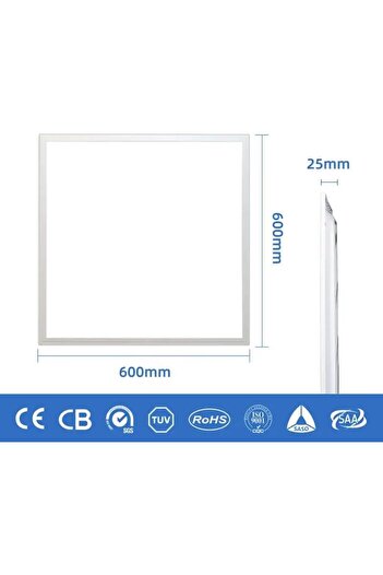 Generic ROSKA، قطعتان من مصابيح LED المسطحة 60 وات، 60 × 60 سم، مصابيح سقف فائقة السطوع للمنزل والمكتب