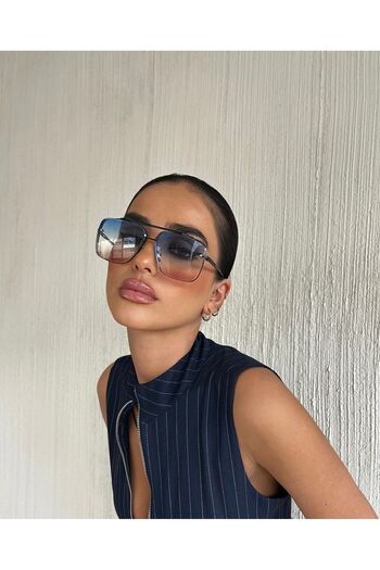 Eyesofia Dika Crystal Lath Black Blue Gradient Luxury Sunglasses