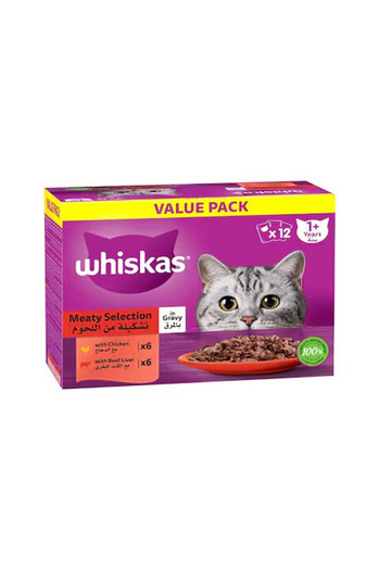 Whiskas Meaty Selection in Gravy Wet Cat Food - 80 g - Pack of 12