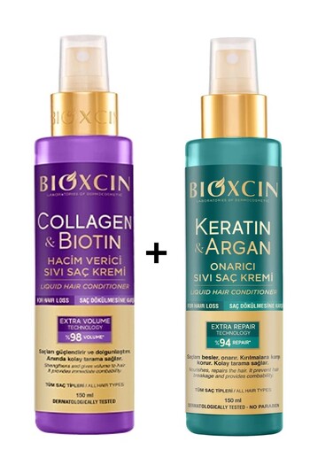 Bioxcin Collagen Biotin Liquid Conditioner 150ml + Keratin Argan Liquid Conditioner 150ml