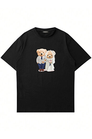 Mad&Calf Μπλουζάκι Unisex Teddy Couple με στάμπα με λαιμόκοψη