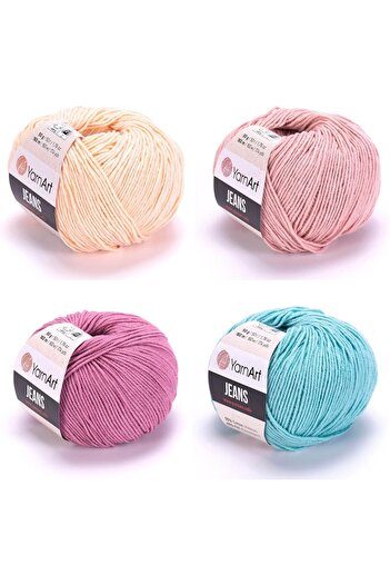 Yarnart 4 τεμάχια τζιν (73 - 83 - 65 - 81 ) Μικτό χρώμα Amigurumi πλεξίματος νήμα