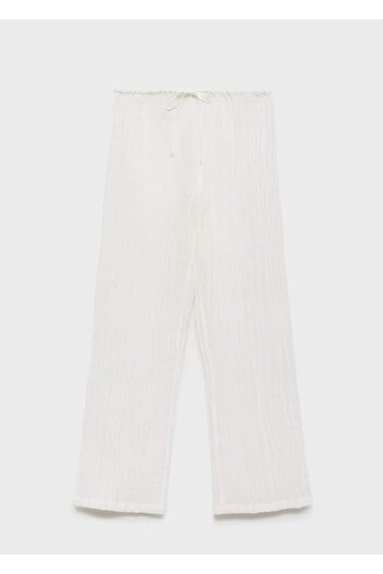 MANGO Woman Draped Ramie Bond Detailed Pants