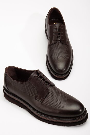 Dilimler Ayakkabı Men's Classic Genuine Leather Shoes, Brown m Model
